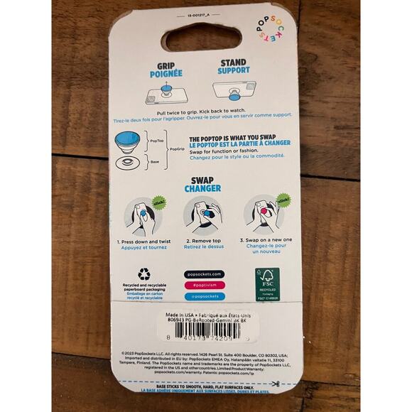 NEW PopSocket Phone Grip with expanding Kickstand PopGrip be rooted Gemini - Picture 4 of 5